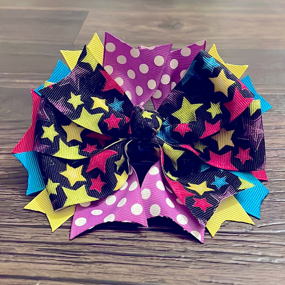 🌟🌈✨Super Star girls boutique stacked hairbow